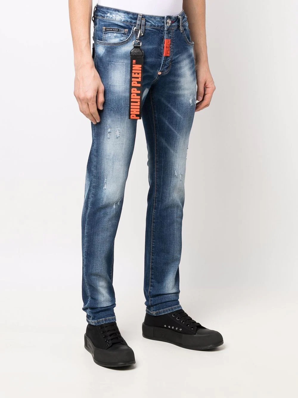 distressed slim-fit jeans - 3