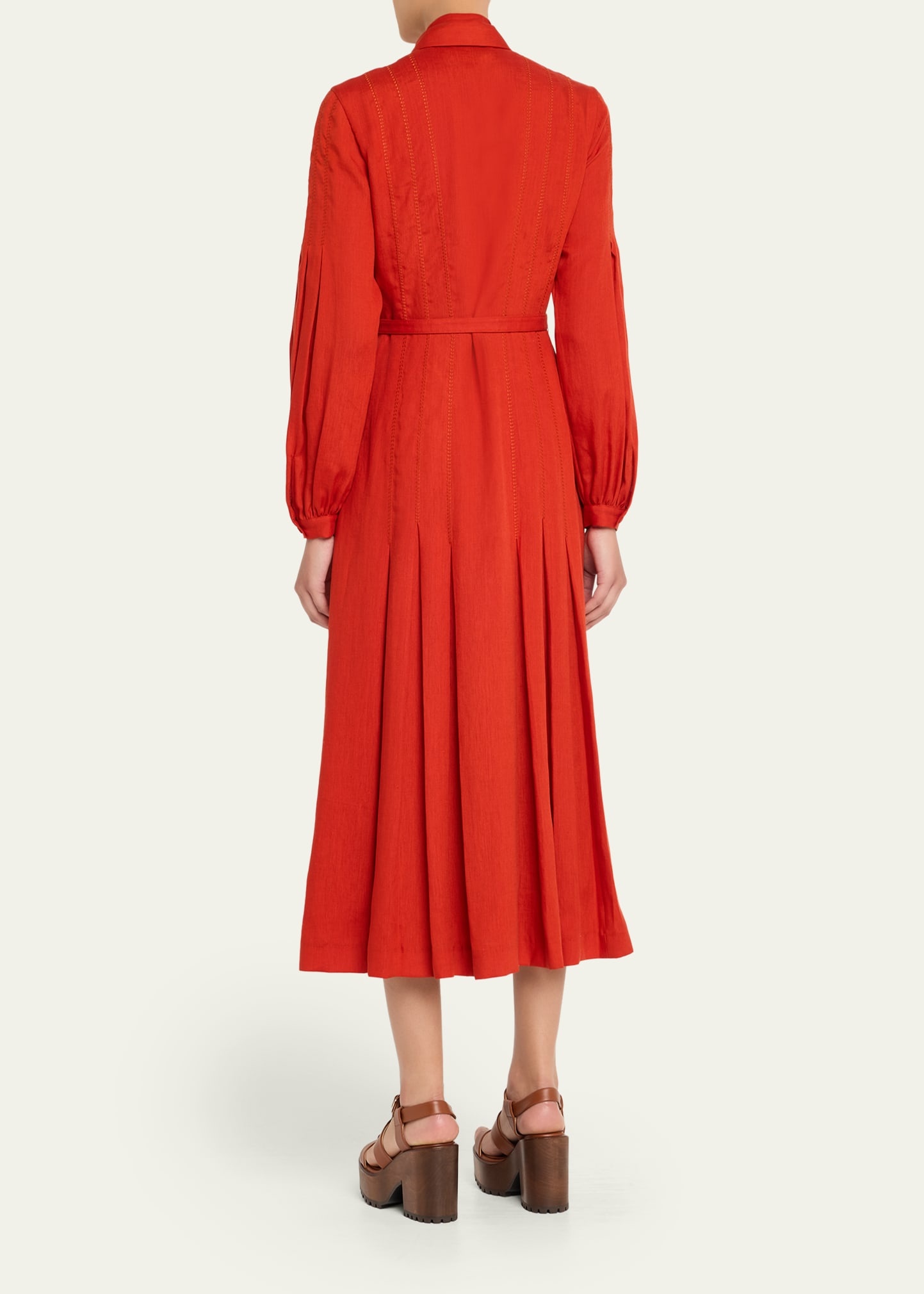 Aleka Long-Sleeve Linen Shirtdress - 3