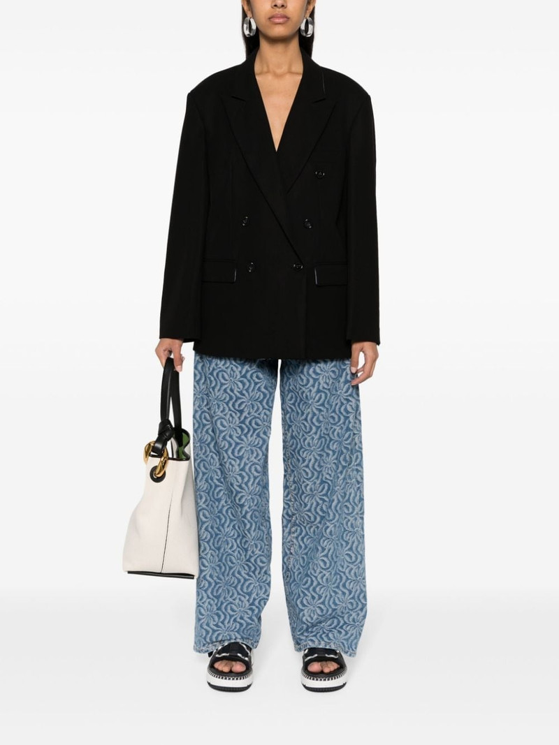 Plan C double-breasted cotton blazer outlook