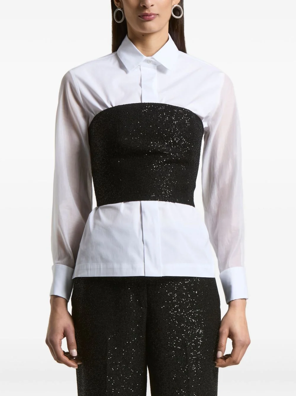 sequin-embellished strapless top - 1