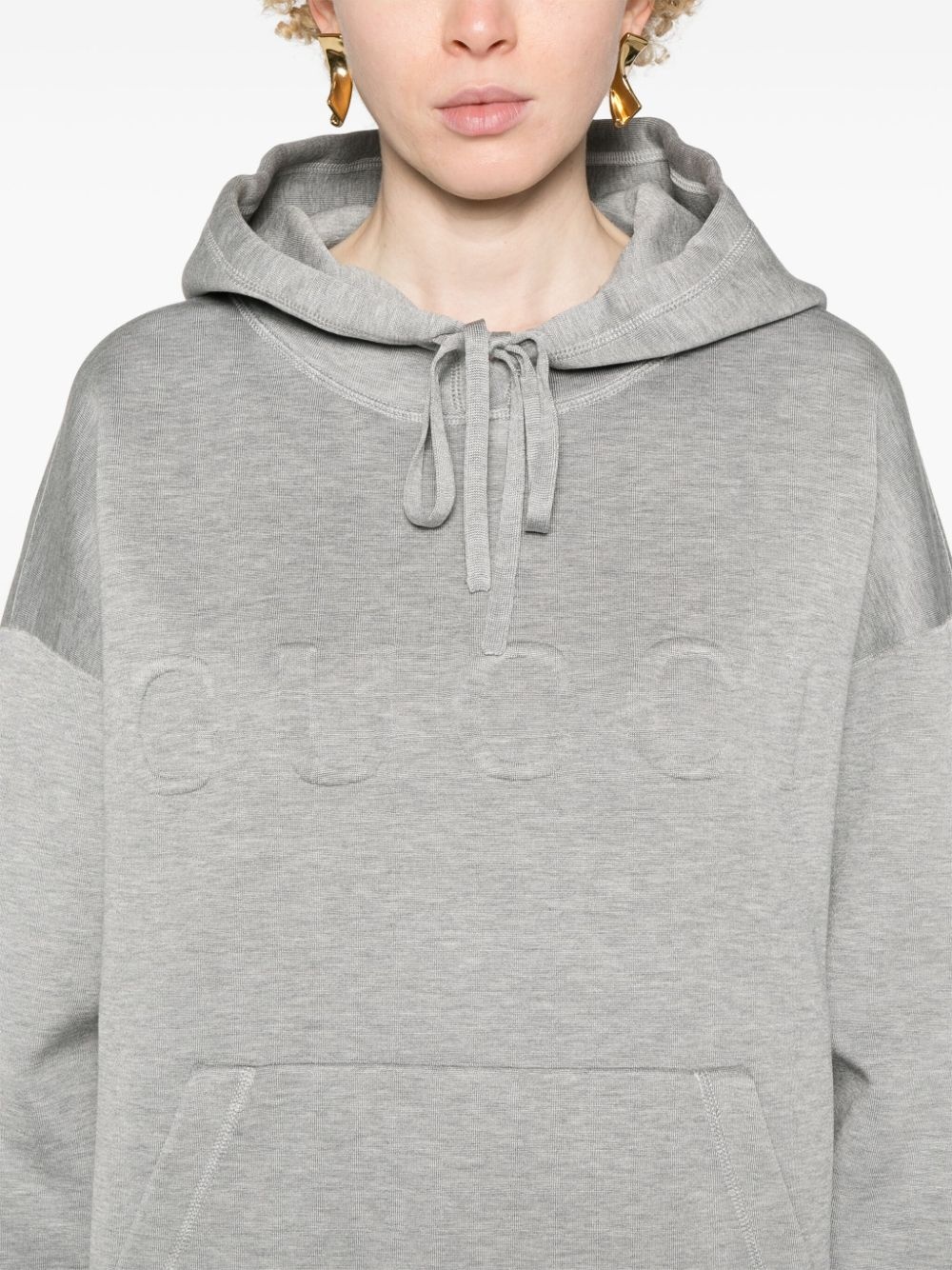 embossed-logo mÃ©lange-effect hoodie - 5