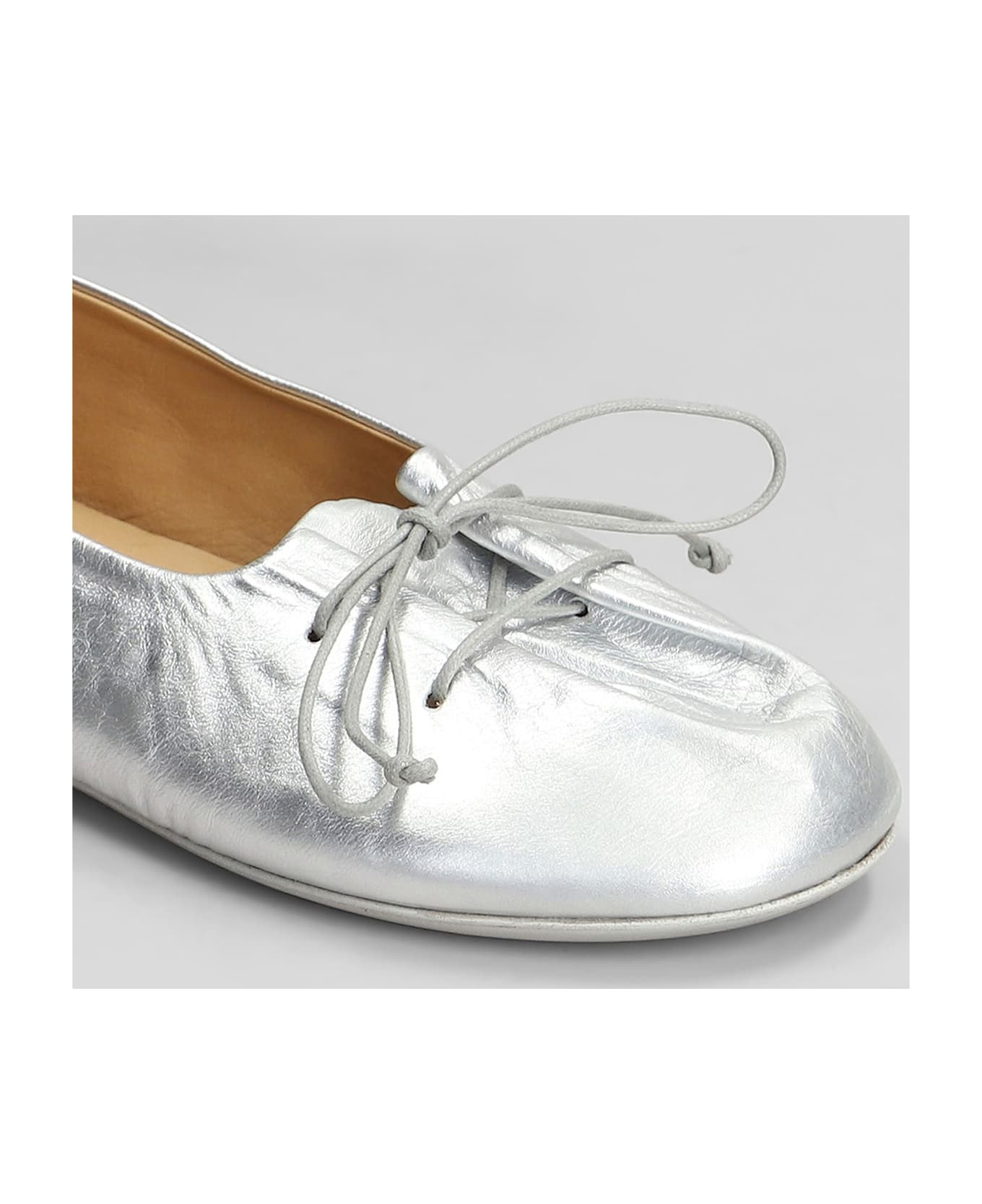 Girella Ballet Flats In Silver Leather - 5