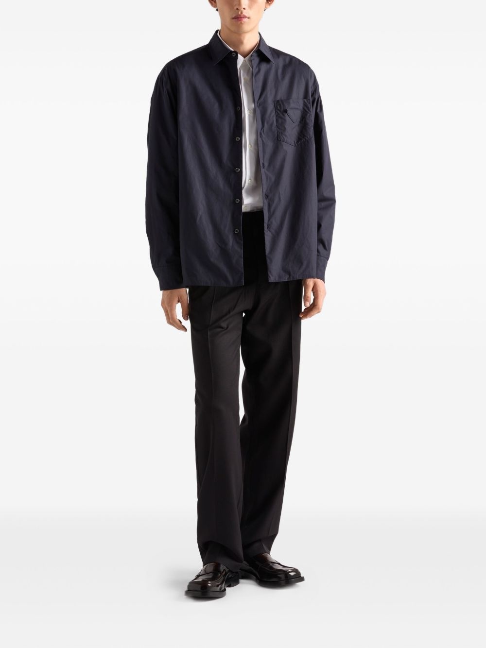 triangle-logo wool trousers - 2