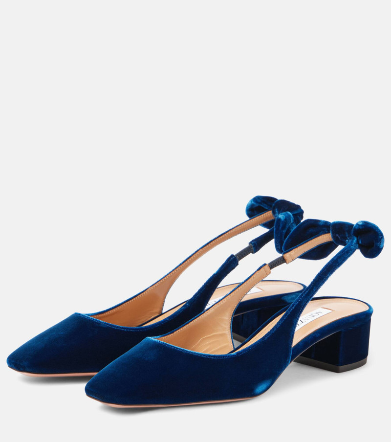 Very Bow Tie 35 velvet slingback pumps 4