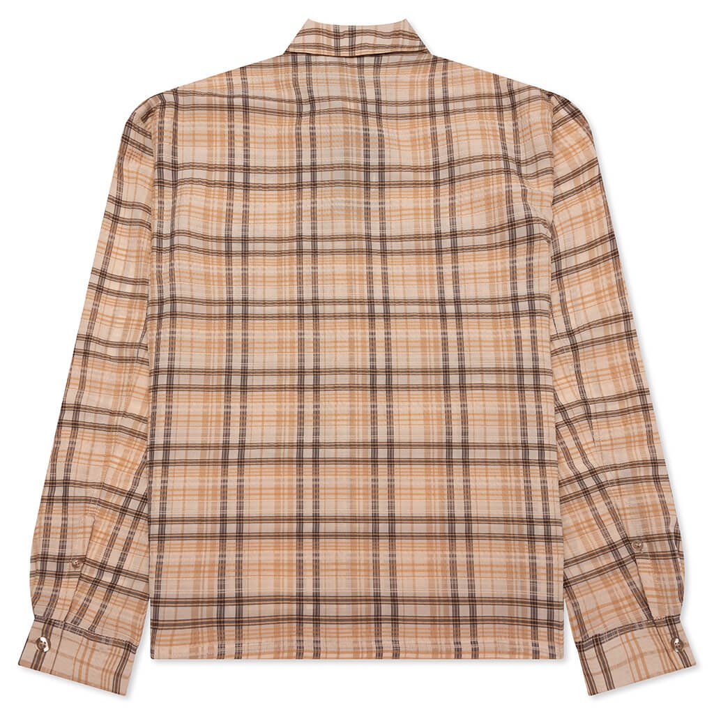 SHEER FLANNEL SHIRT - BROWN CHECKER - 2
