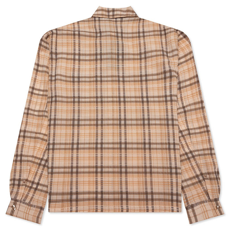 REPRESENT SHEER FLANNEL SHIRT - BROWN CHECKER outlook
