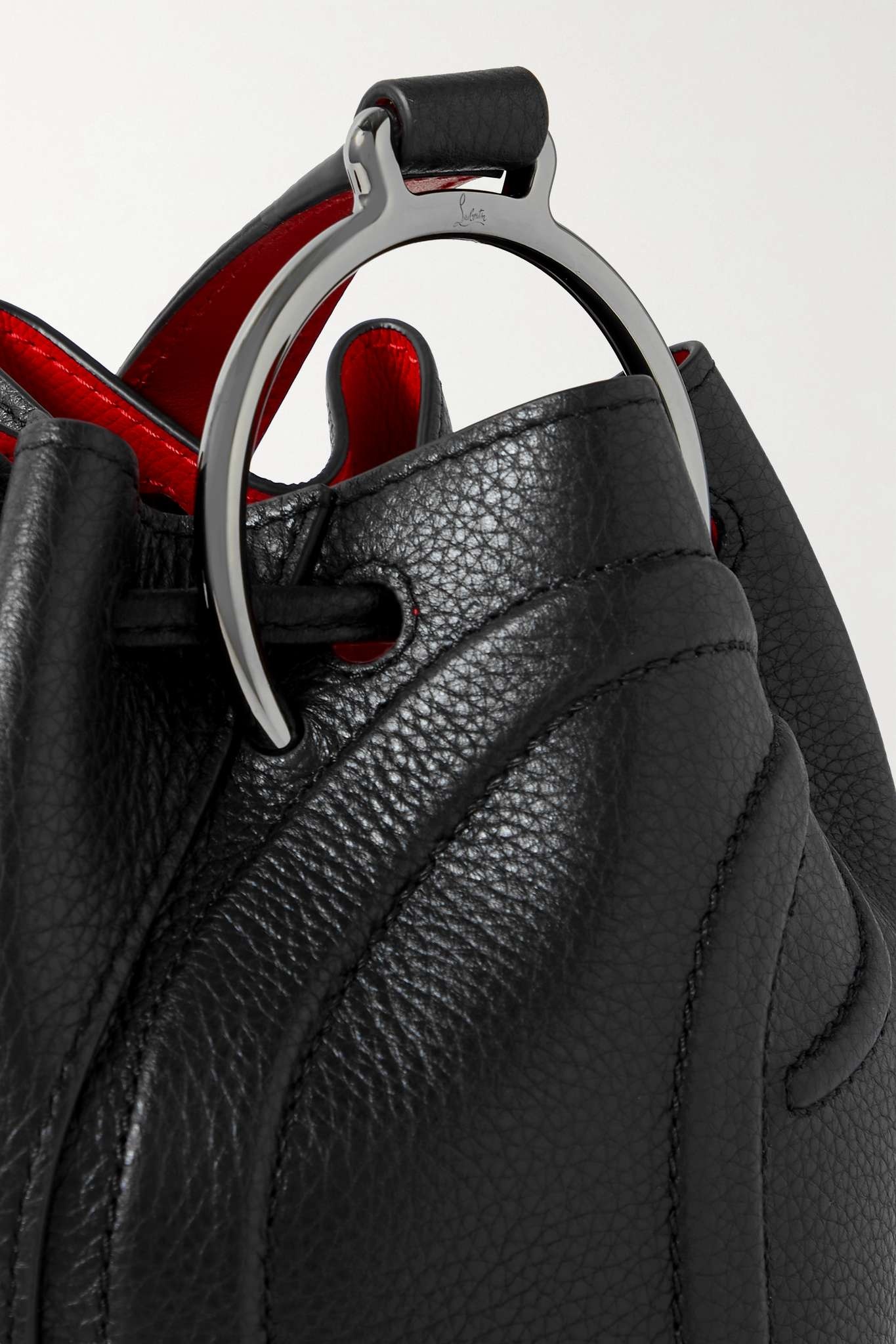 CHRISTIAN LOUBOUTIN By My Side embellished textured-leather bucket