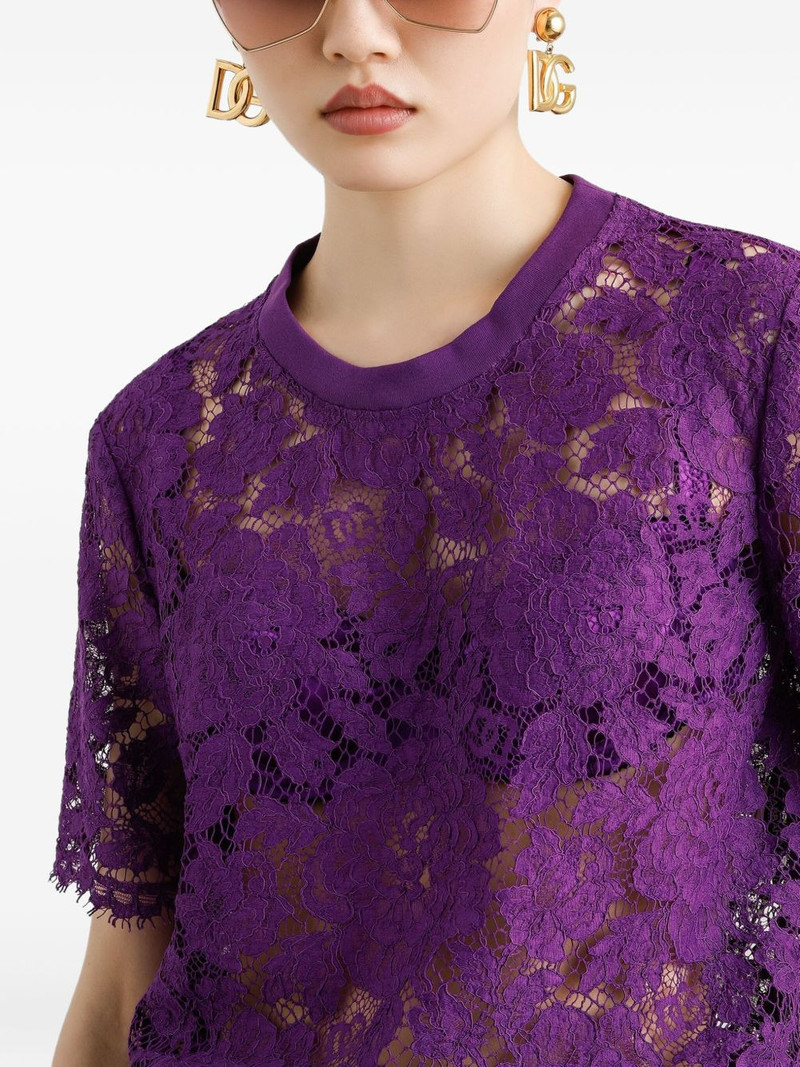 lace-detailing T-shirt 4