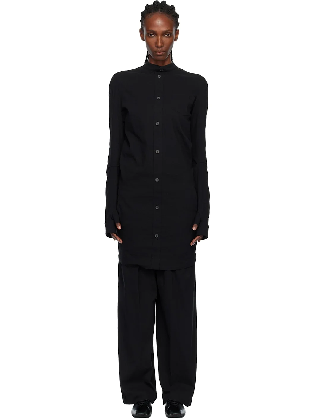 Black 'Like Torso Like Shirt' Minidress - 1