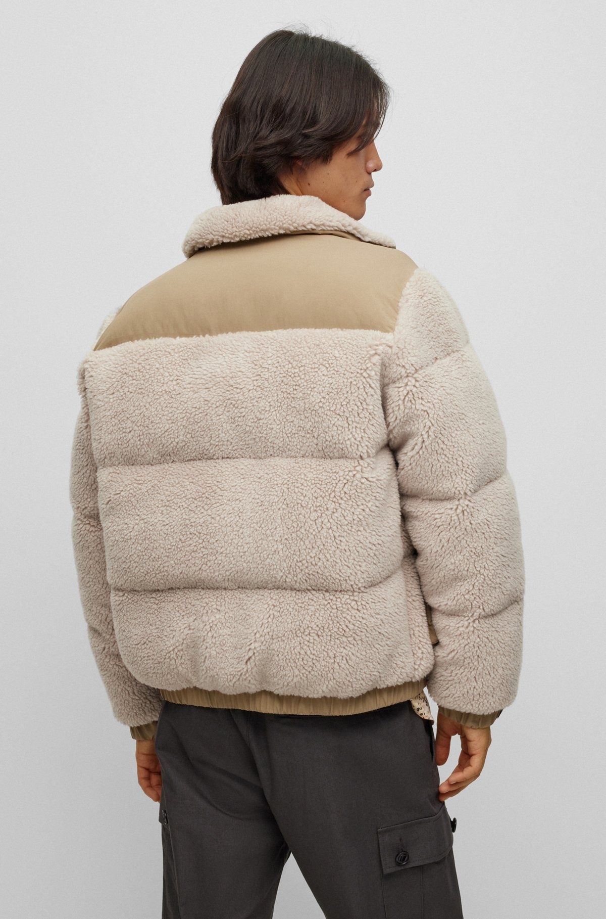 REGULAR-FIT JACKET IN MIXED MATERIALS - 4