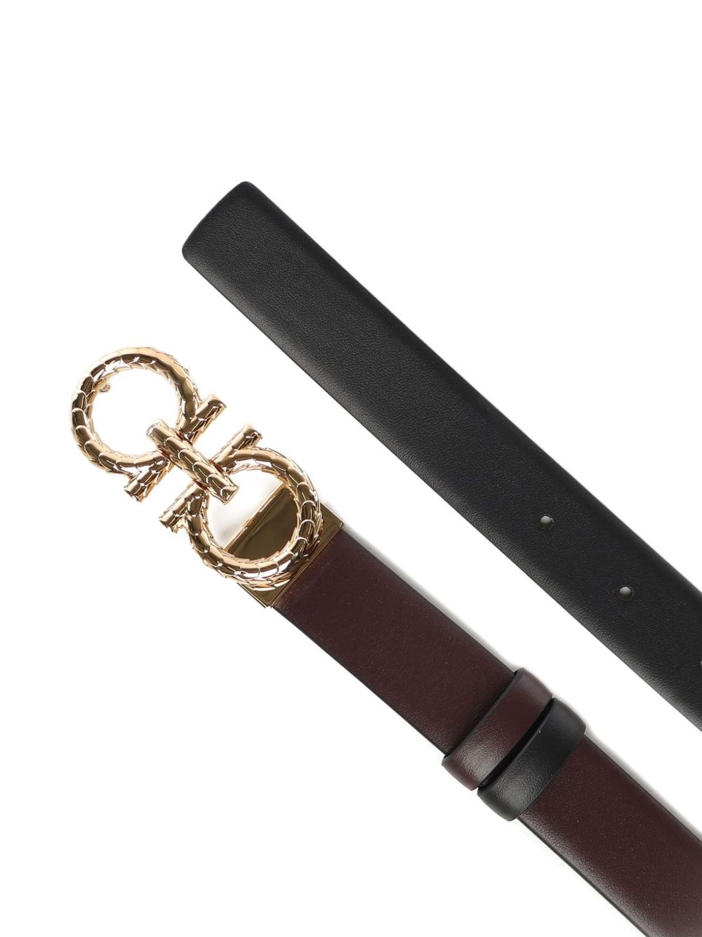 Gancini-buckle leather belt - 4