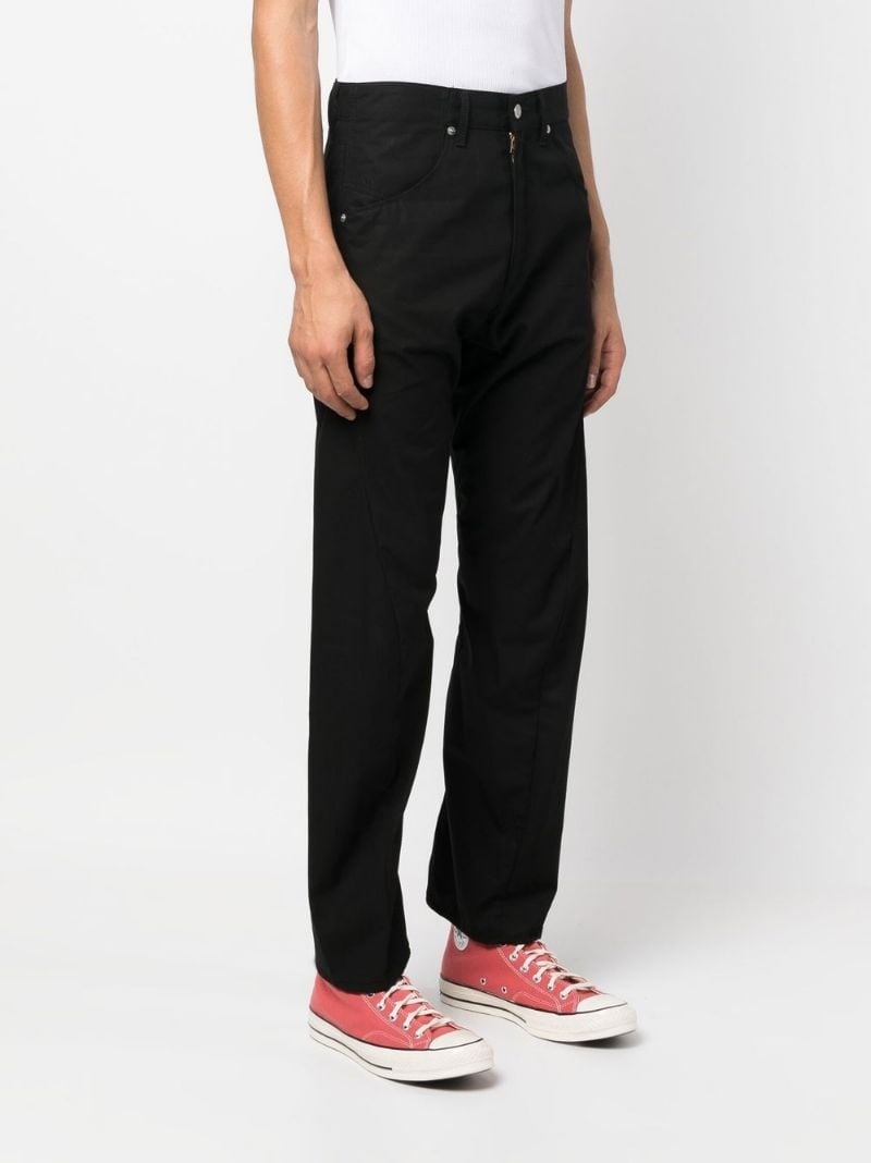 mid-rise straight-leg trousers - 3