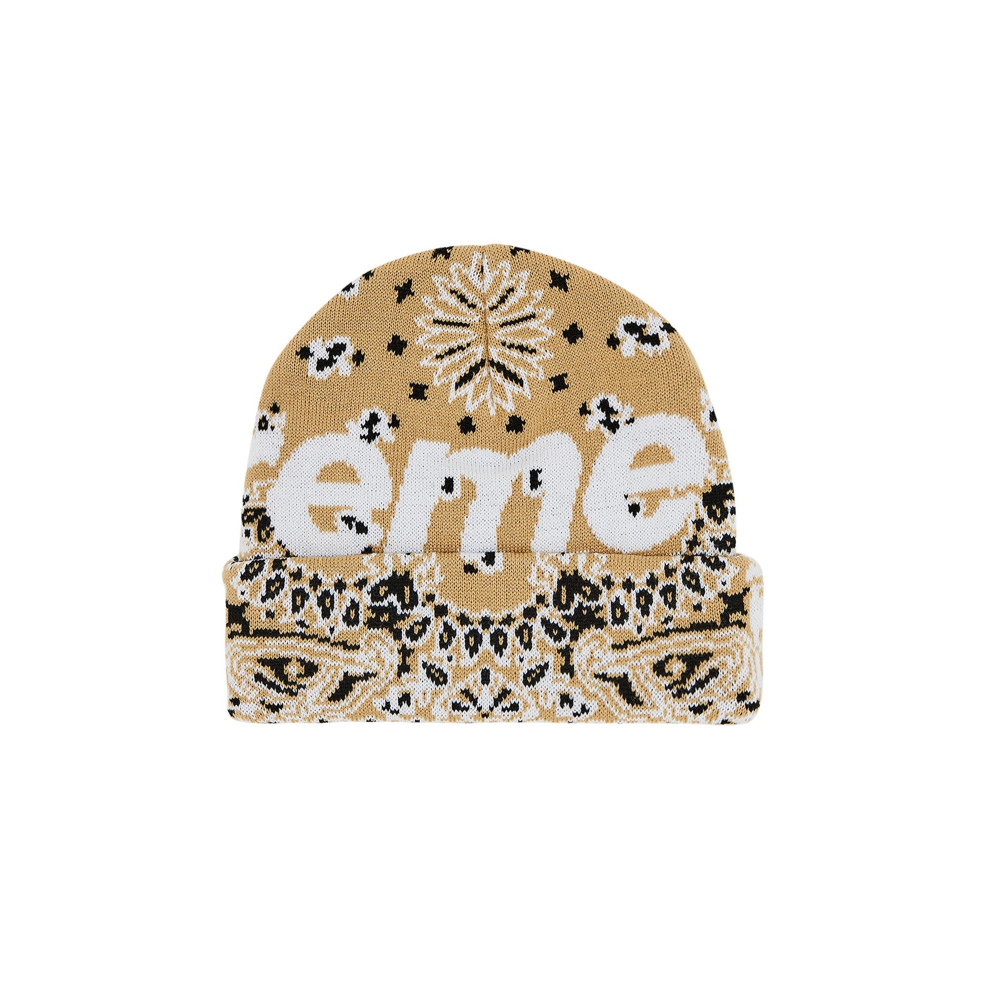 Supreme Bandana Big Logo Beanie 'Tan' - 2