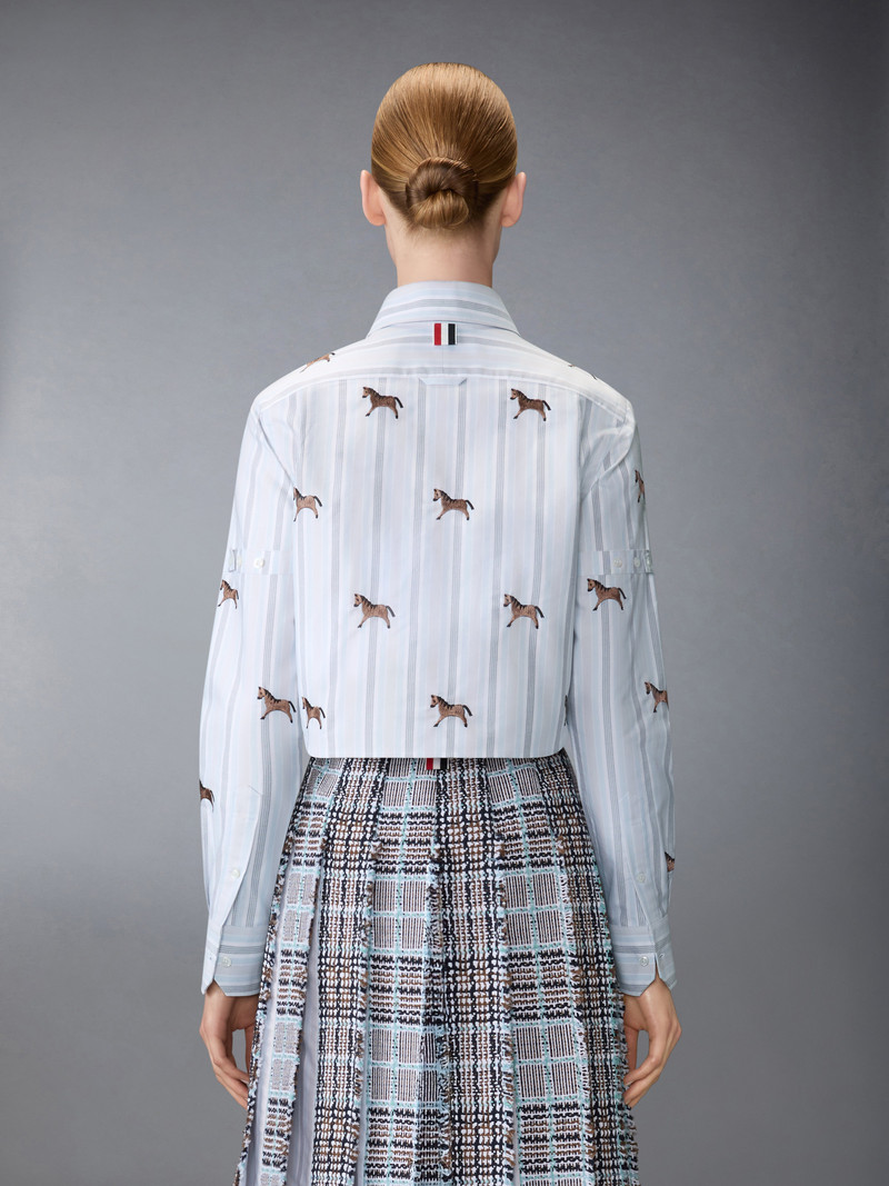 LUNAR NEW YEAR HORSE 4-BAR CROPPED OXFORD SHIRT 3