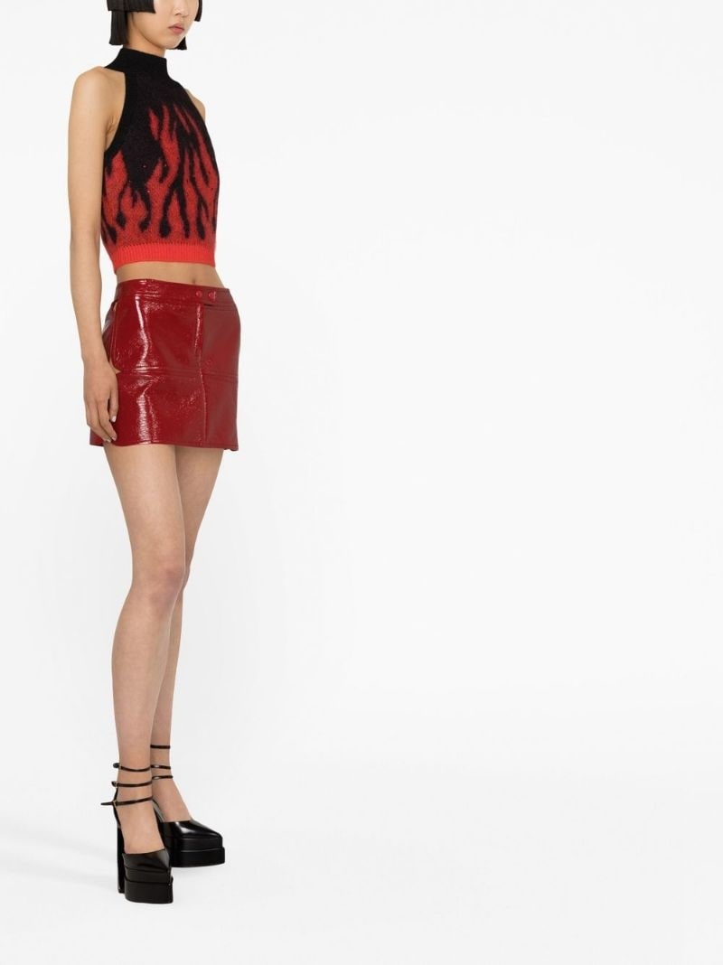 intarsia-knit sleeveless cropped jumper - 3