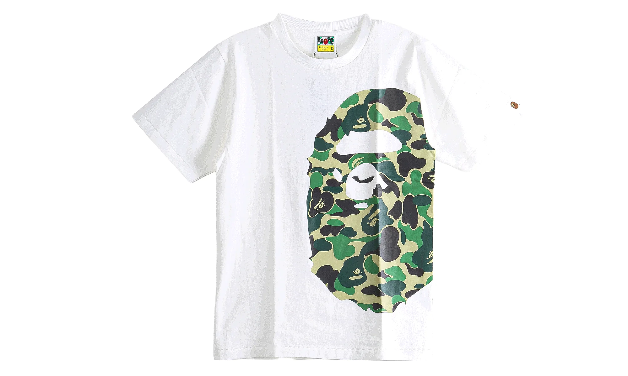 ABC Camo Side Big Ape Head Tee "White / Green" 1M30110006 WHGR - 1