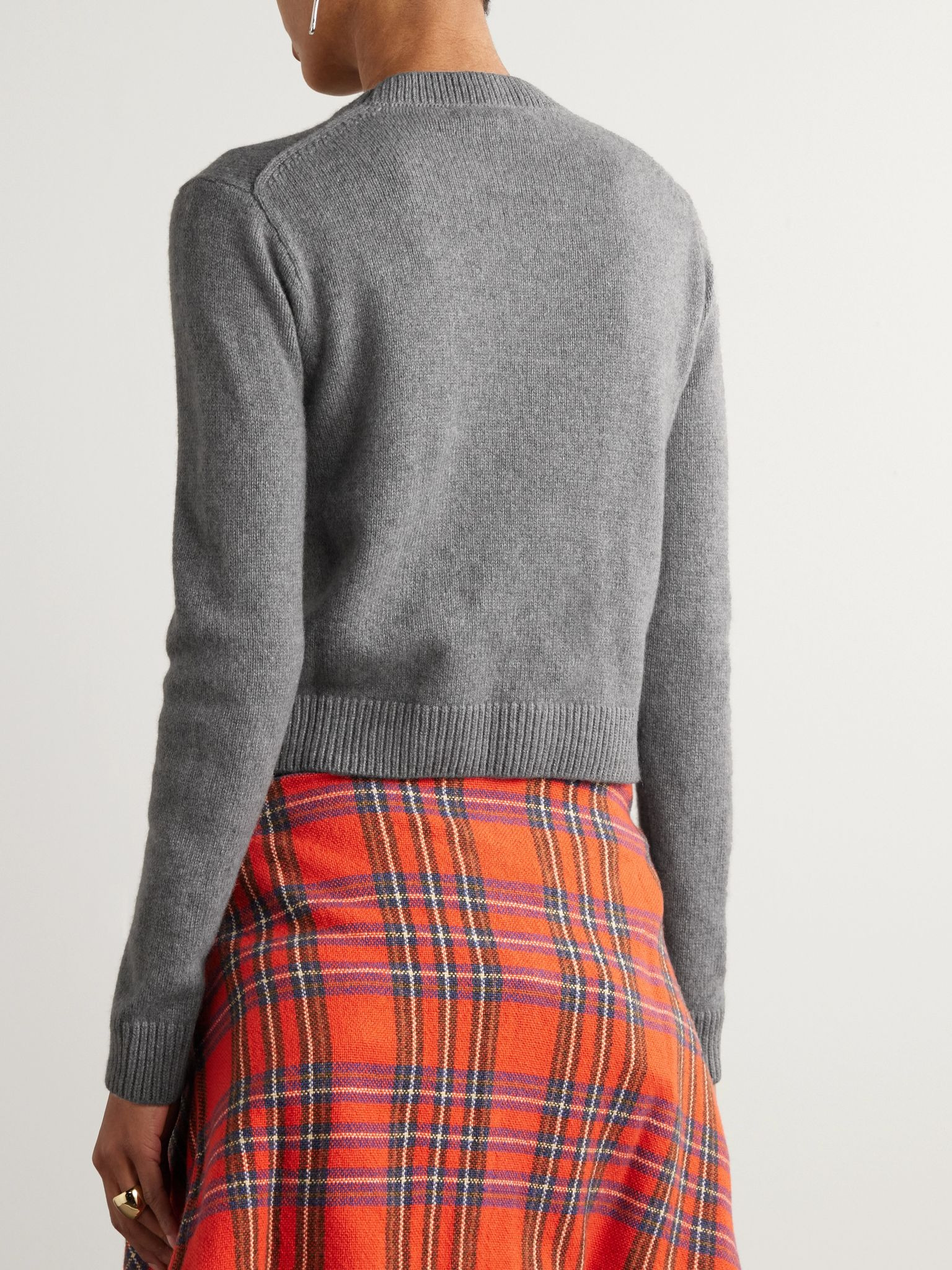 Cropped cashmere sweater Gray - 3