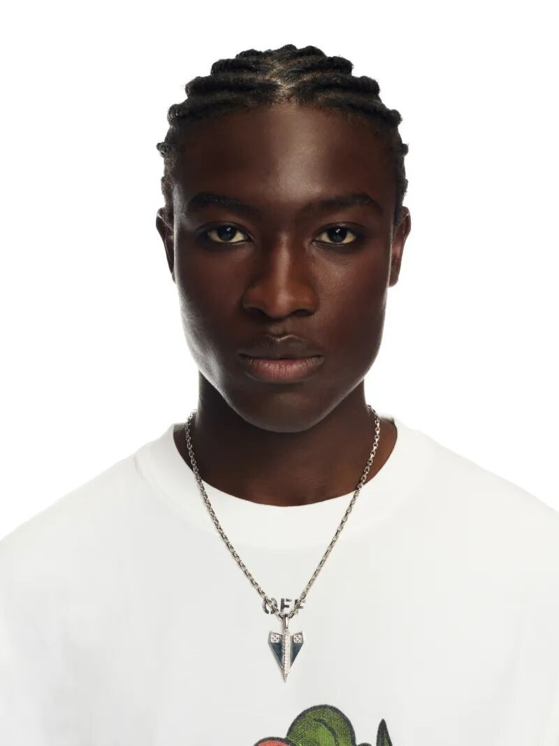 Off-White Silver Paper Plane Necklace outlook