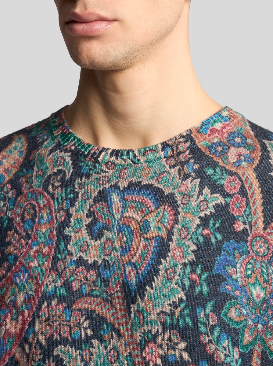 SWEATER WITH FLORAL PAISLEY PRINT - 3