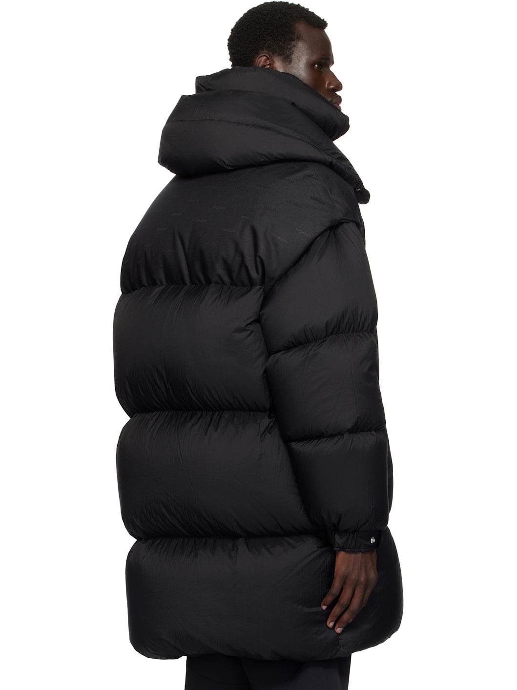 Black Verone Long Reversible Down Jacket - 3