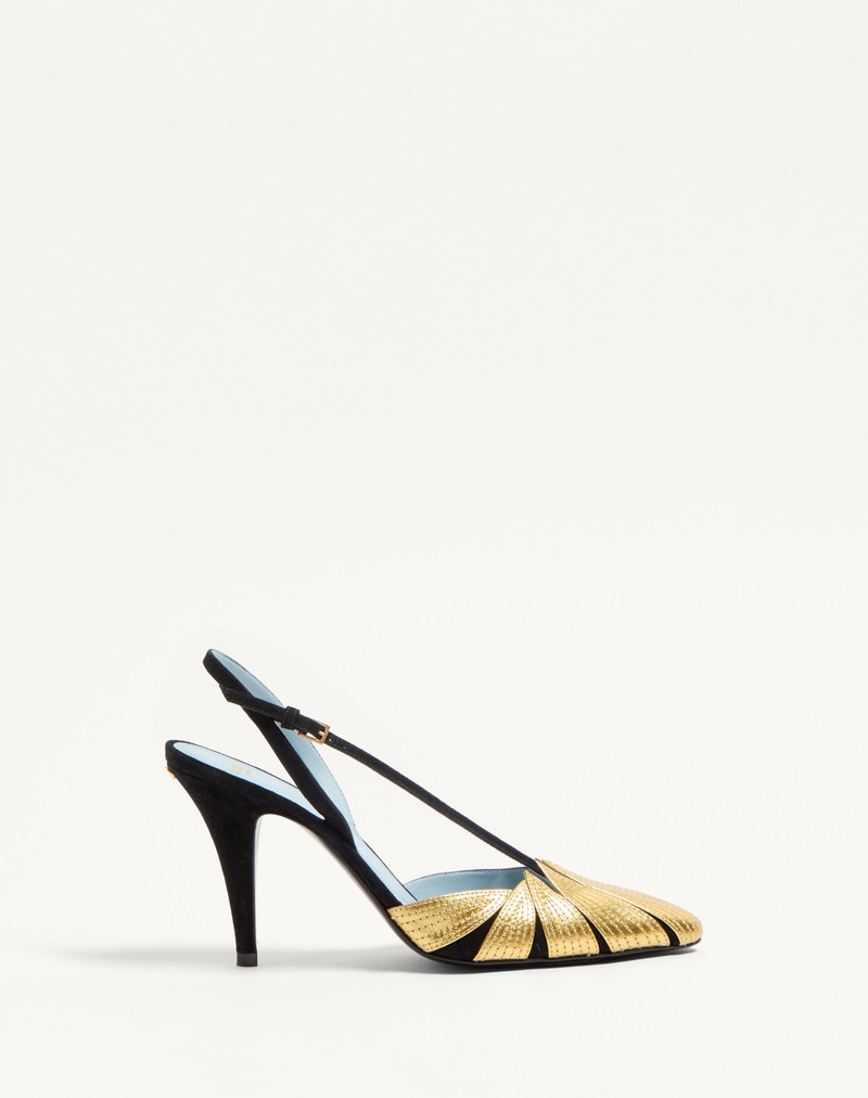 FOLIEFOLIAGE SUEDE SLINGBACK PUMP 90MM - 1