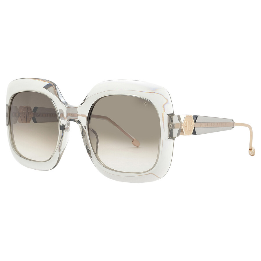 Philipp Plein Grey Square Ladies Sunglasses SPP065S 03GU 55 - 3