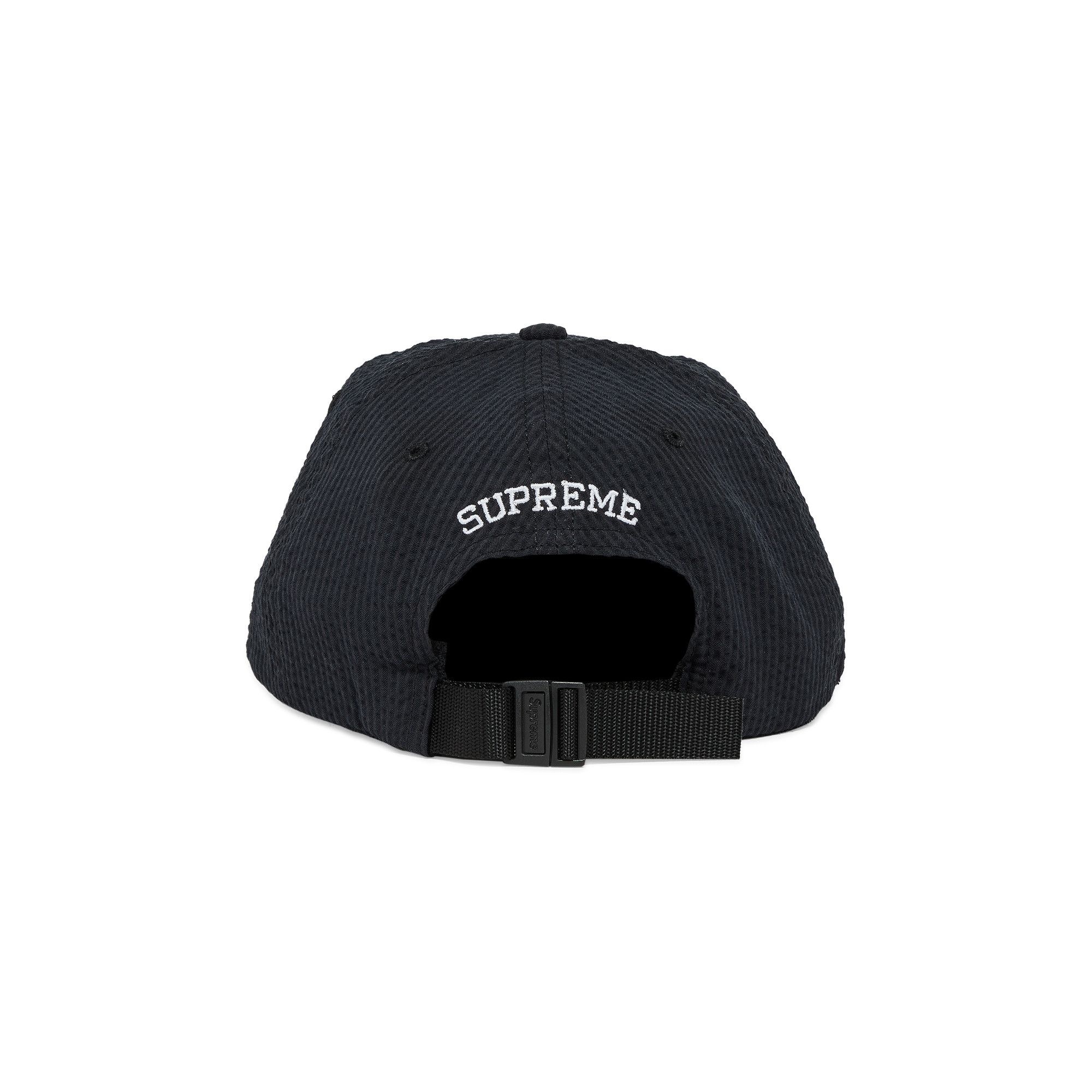 Supreme Seersucker S Logo 6-Panel 'Black' - 4