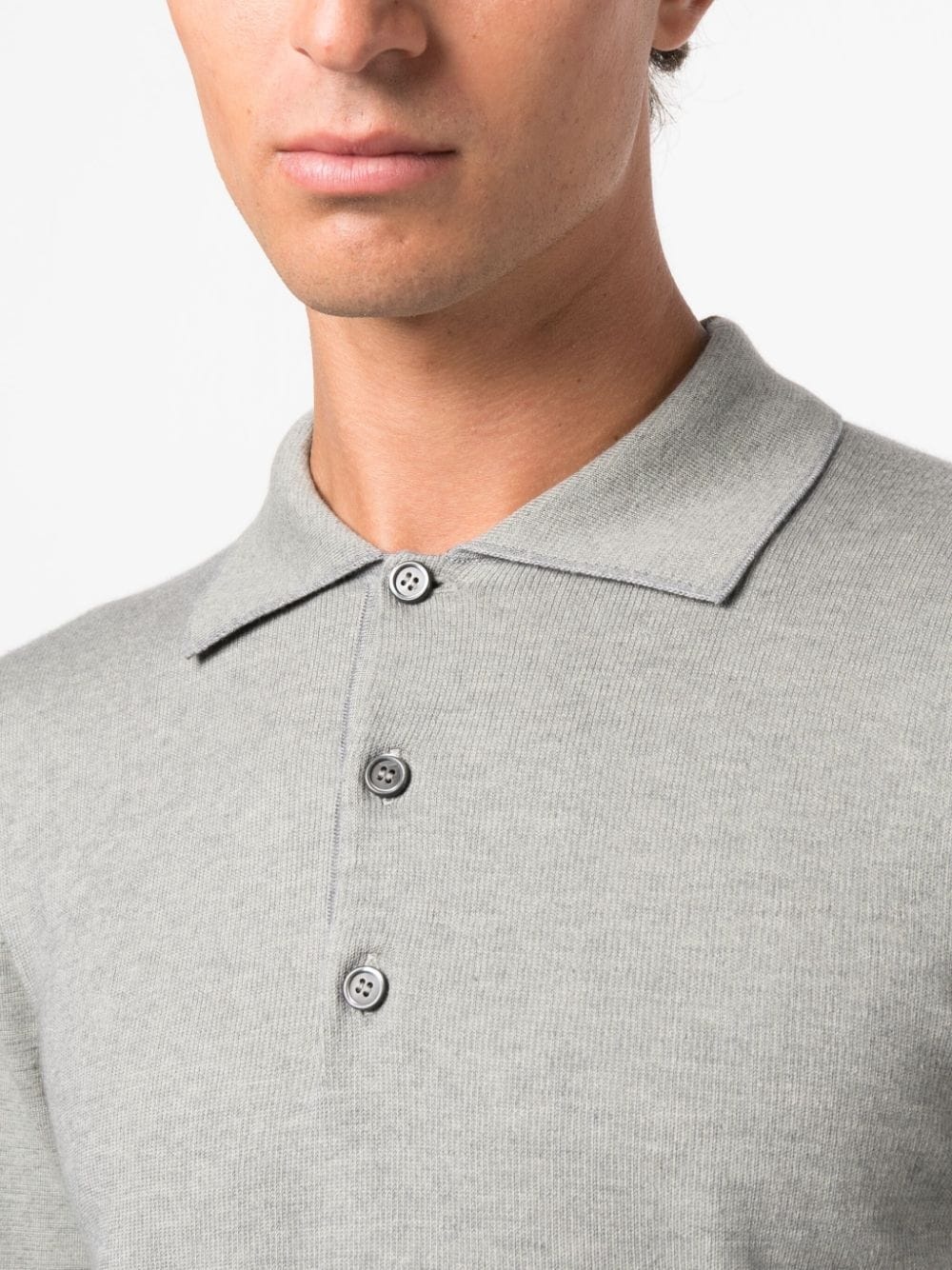 flat-pointed collar button-fastening polo shirt - 5
