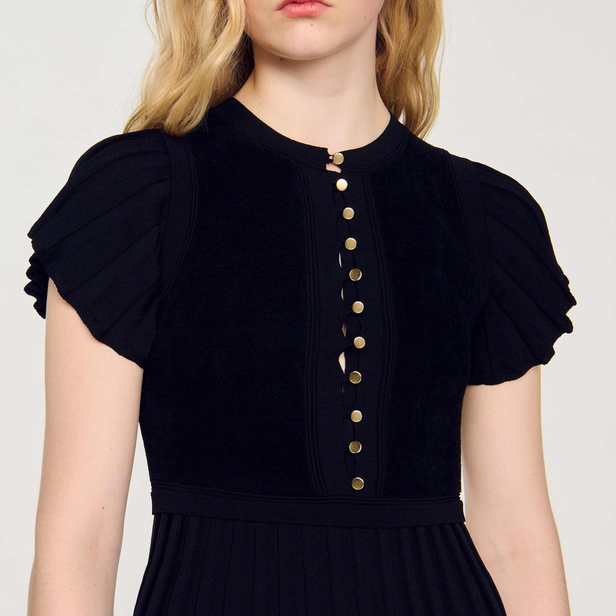 PLEATED KNIT DRESS - 4