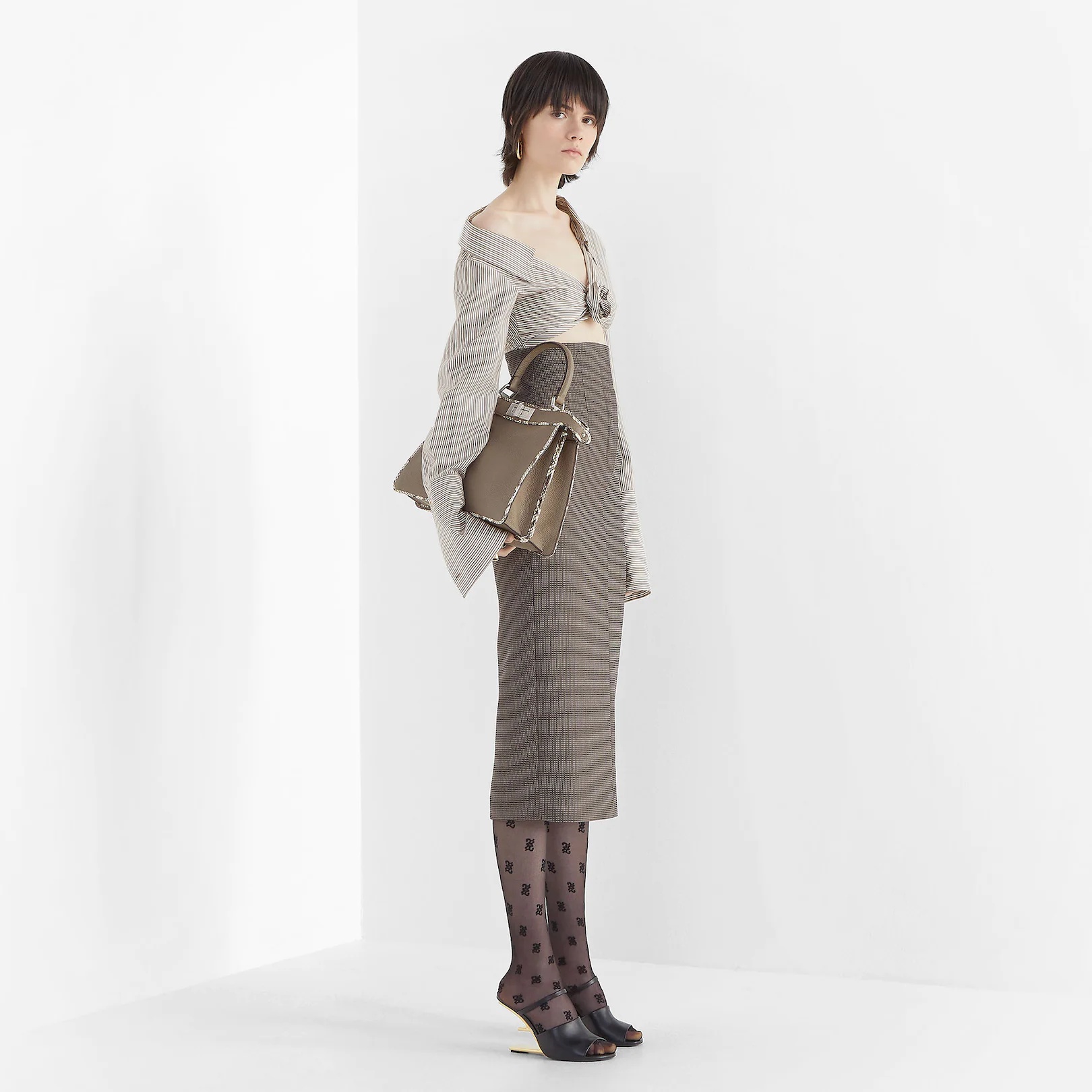 Gray wool skirt - 4
