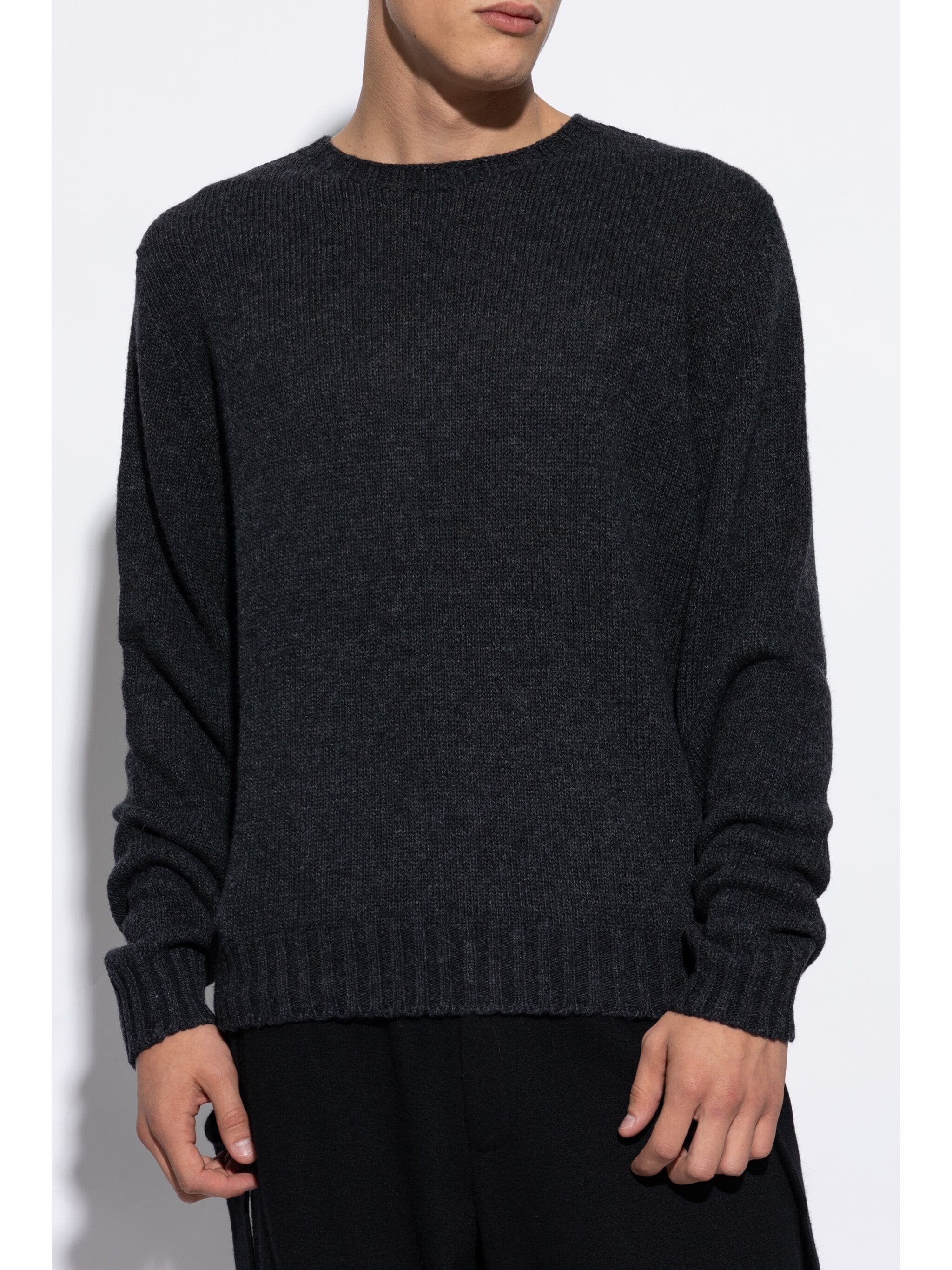 PALM ANGELS Men Curved Logo Sweater Knit Round Neck - 1