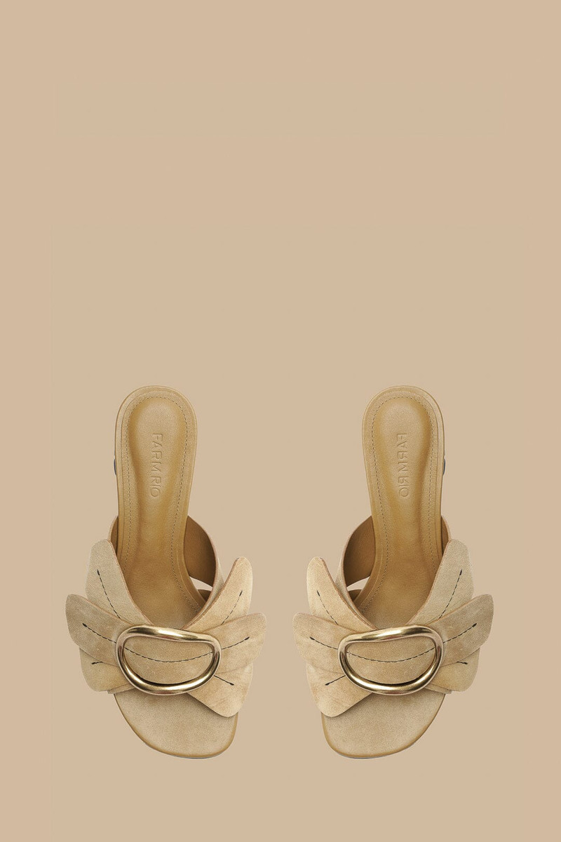 Taupe Daisy Heeled Mule 3