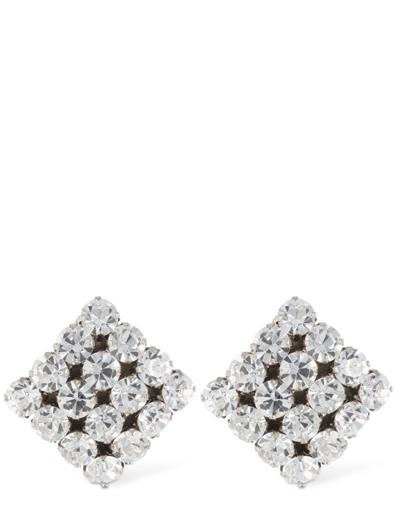Square crystal stud earrings - 1