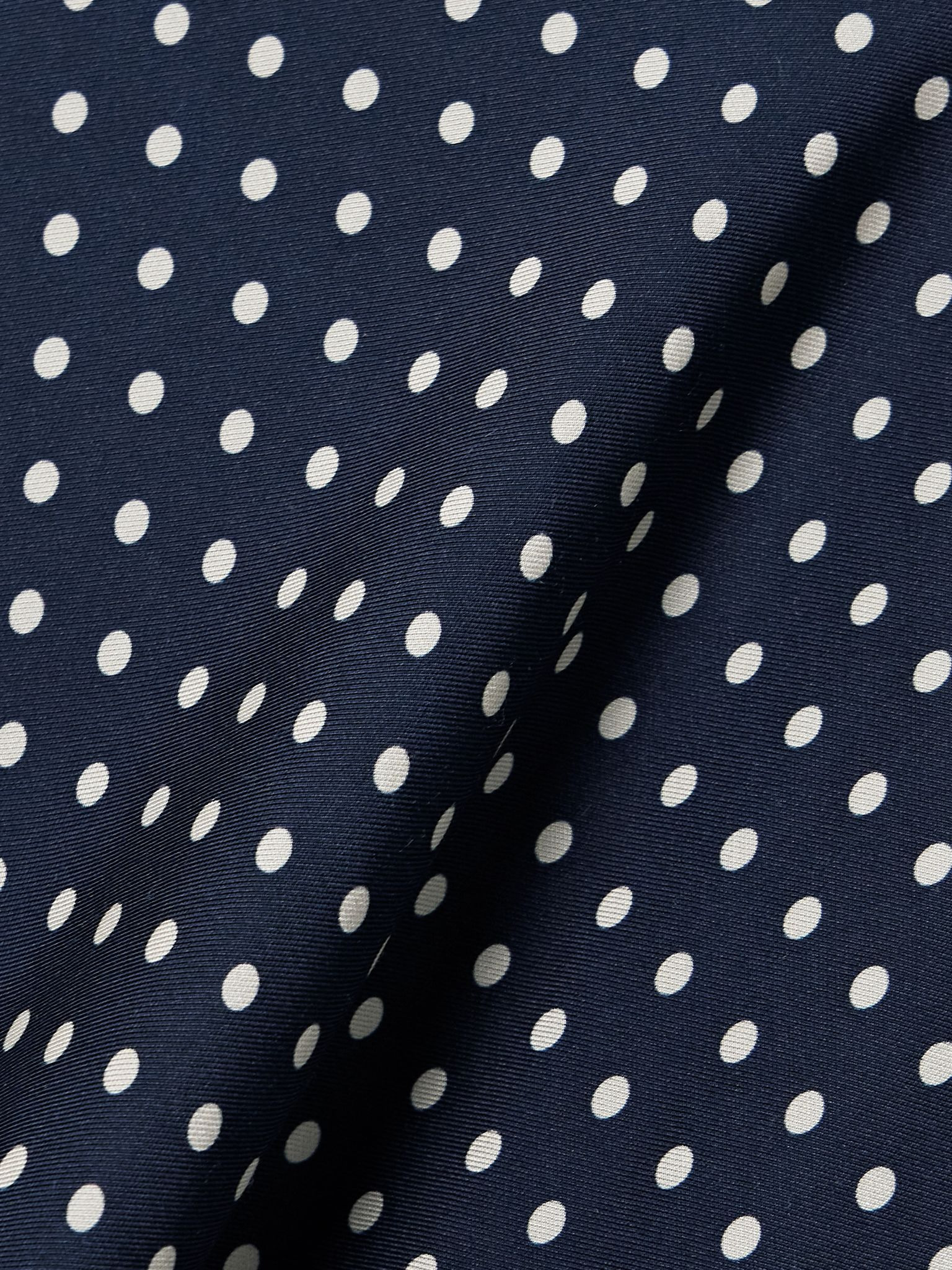 Tahlia belted polka-dot silk-blend twill midi dress Blue - 4