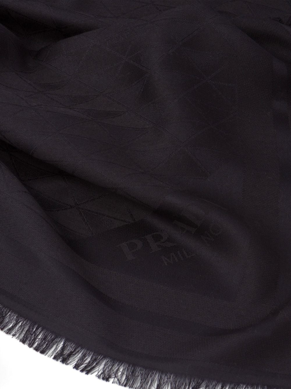logo-jacquard silk scarf - 2