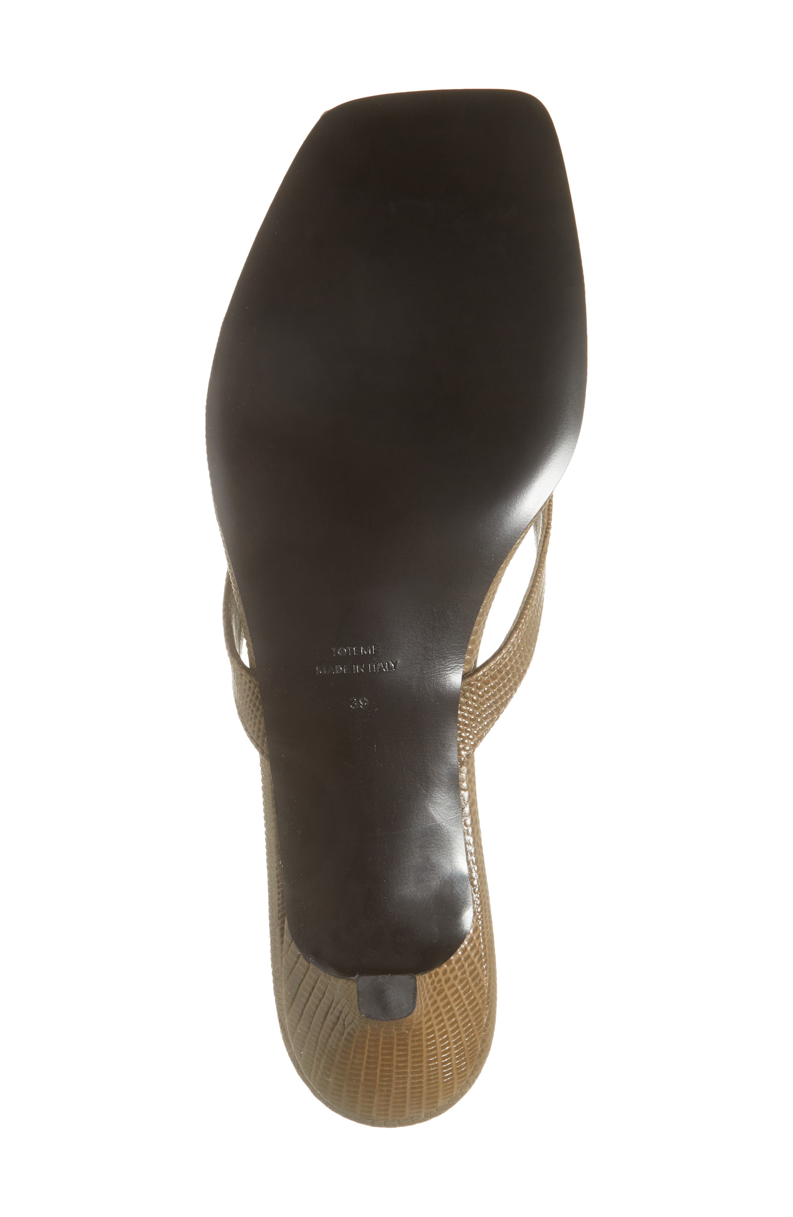 TOTEME Lizard Embossed Kitten Heel Flip Flop in Dark Olive at Nordstrom - 6