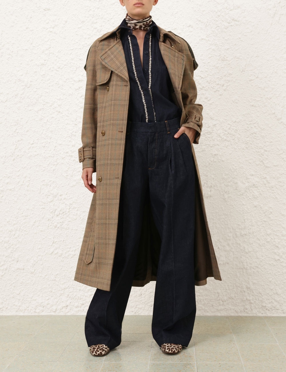 EDEN CHECKED TRENCH COAT - 2