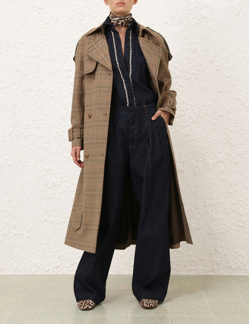 Zimmermann EDEN CHECKED TRENCH COAT outlook