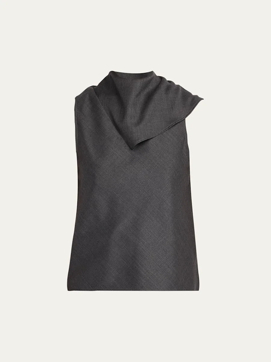 Milia Sleeveless Drape-Neck Top - 1