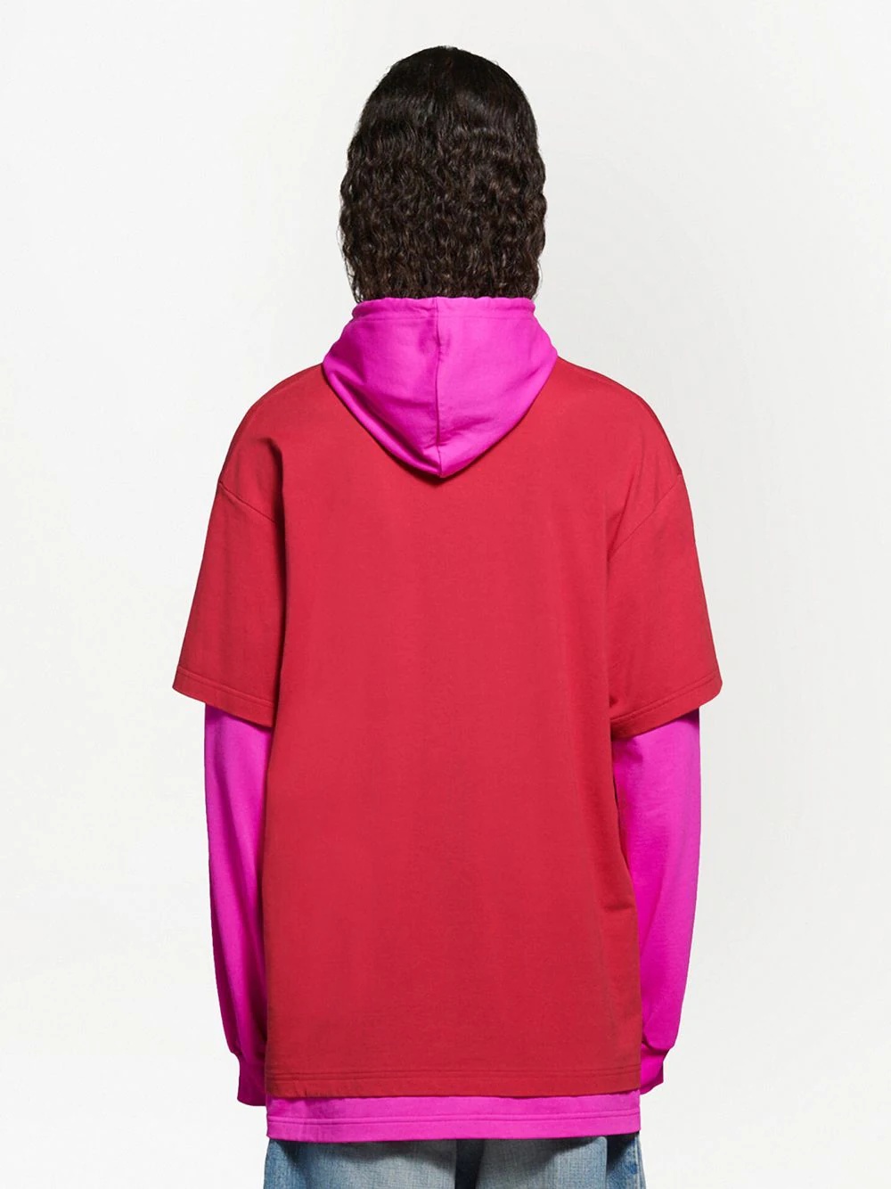 oversize layered T-shirt hoodie - 4