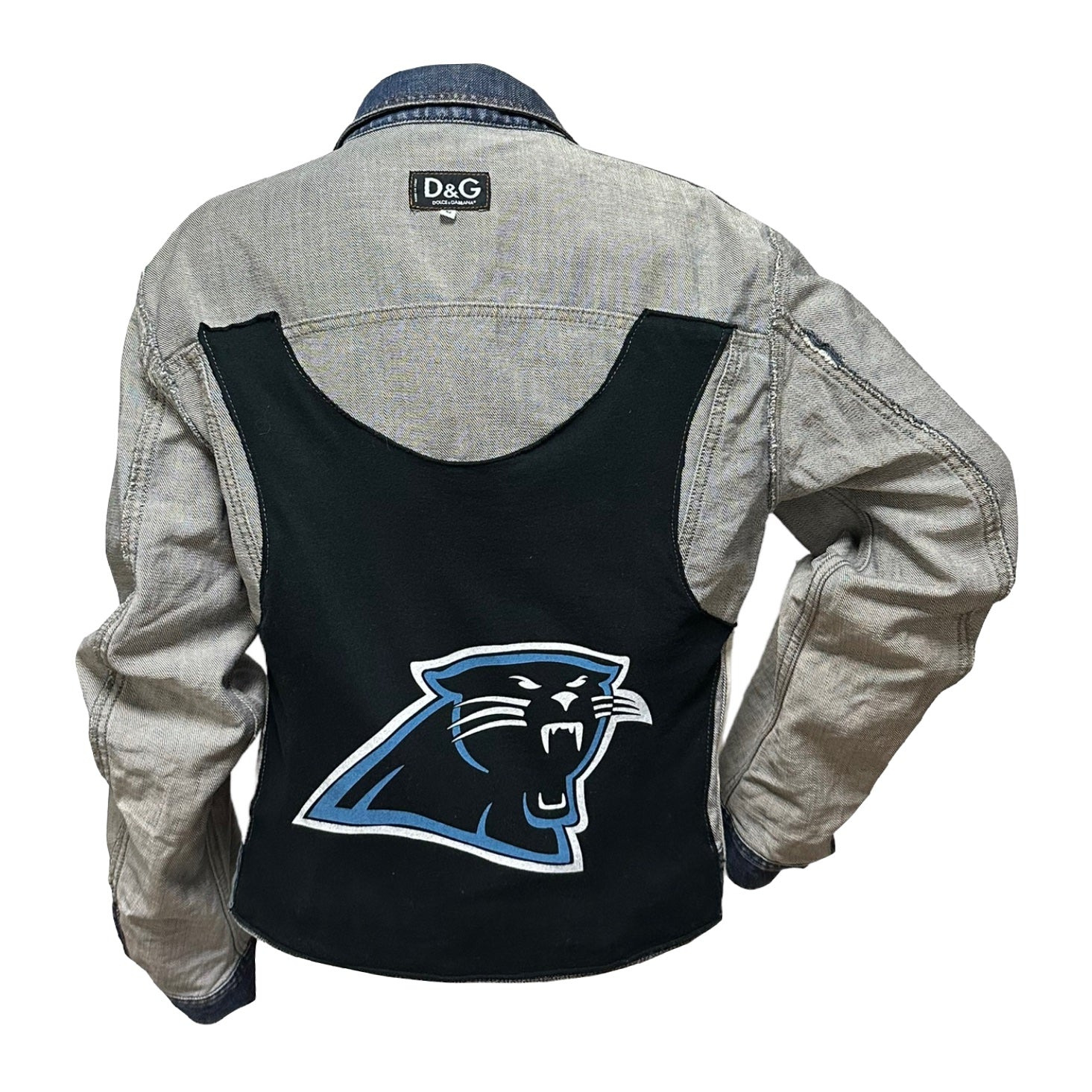 D&G - D&G Spring Summer 2002 Panther Patchwork Reversible Denim Jacket - 2