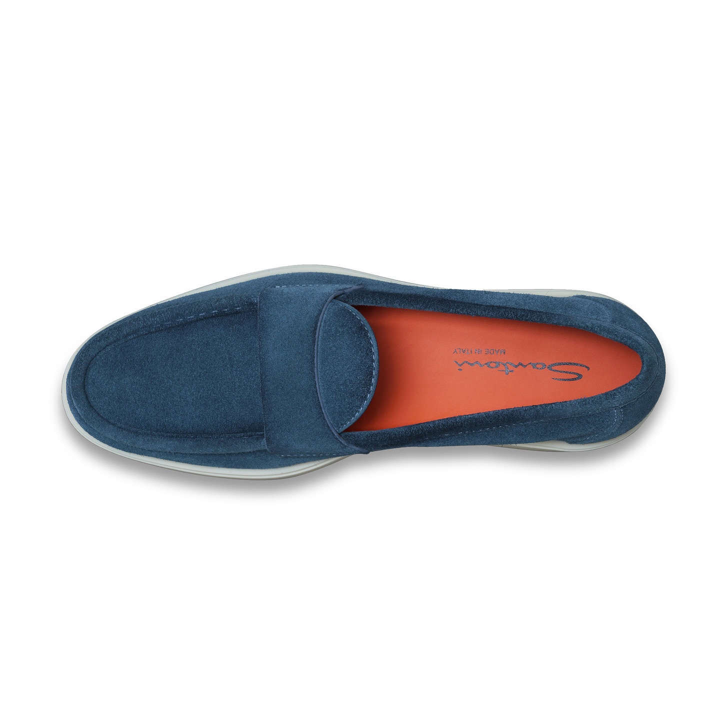 Men's light blue suede penny loafer - 5