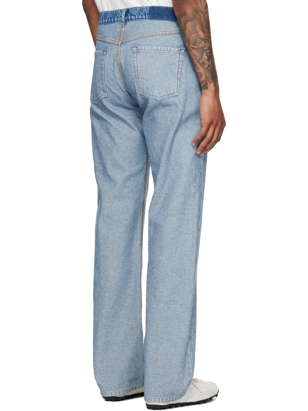 Blue Straight-Leg Jeans - 3