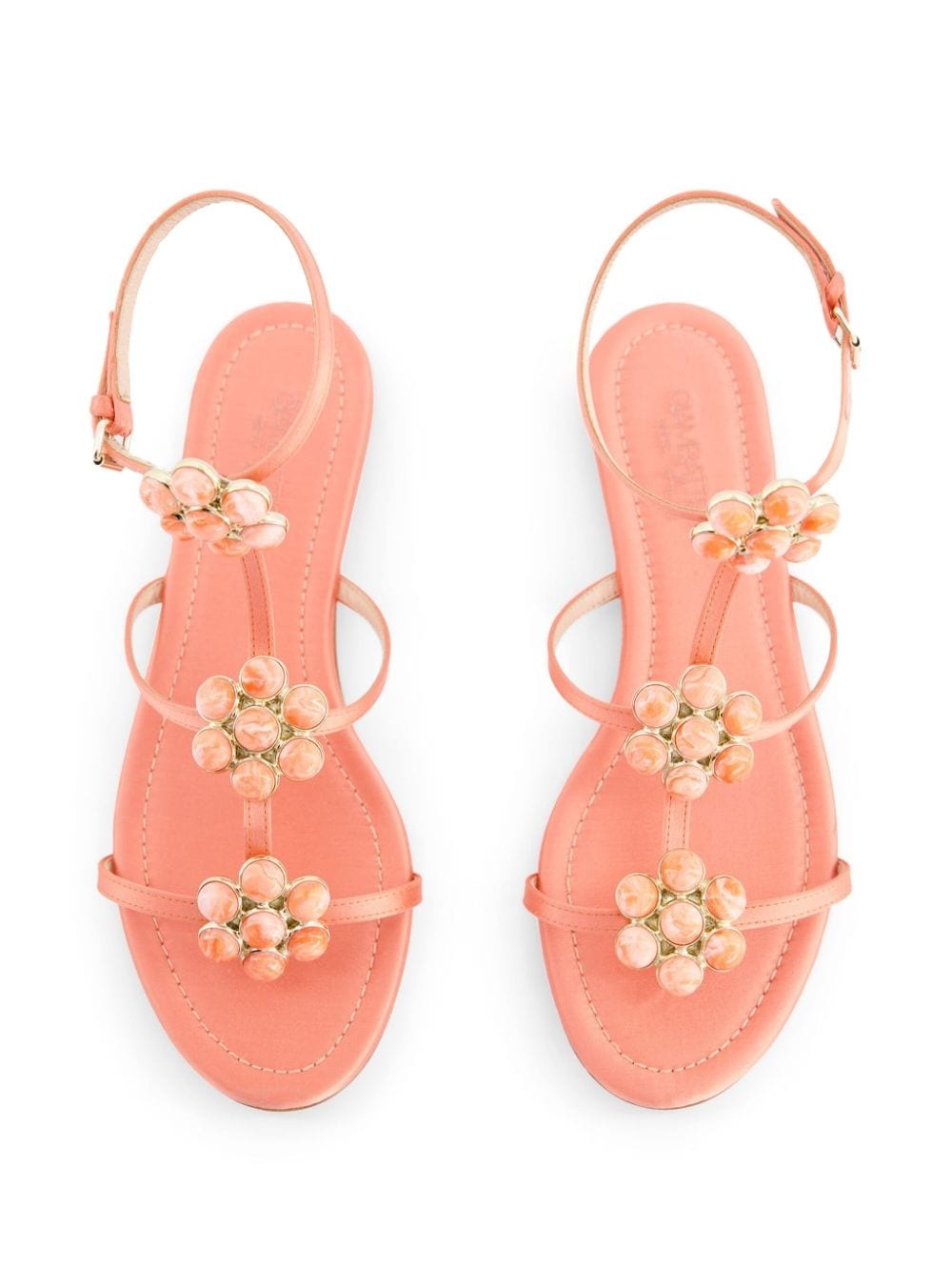 flower-detailing leather sandals - 3