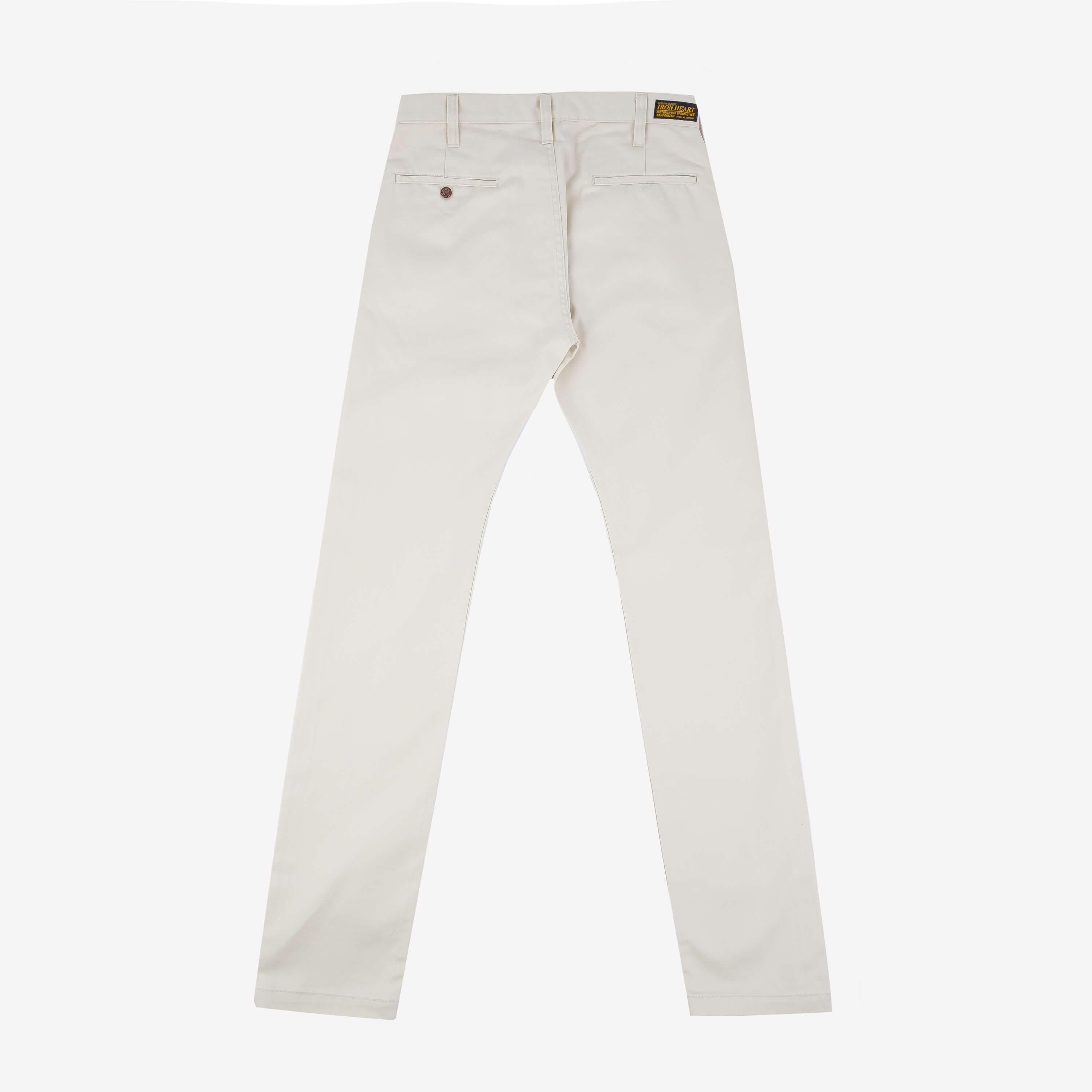 IH-721-IVO 9oz Mercerised Selvedge Cotton Slim Tapered Chinos - Ivory - 3