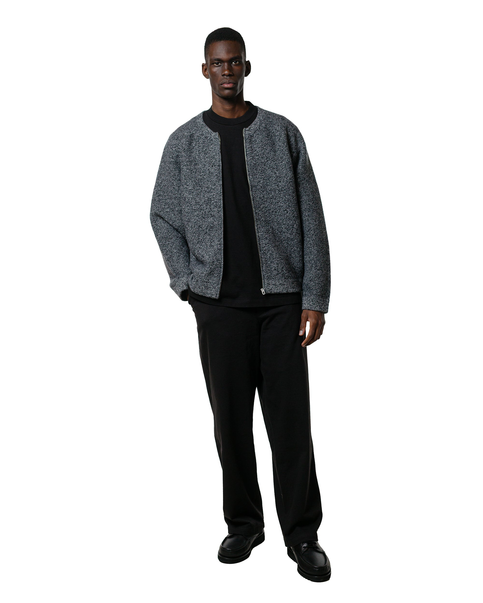 Wool Link Zip Cardigan Black Twist - 4