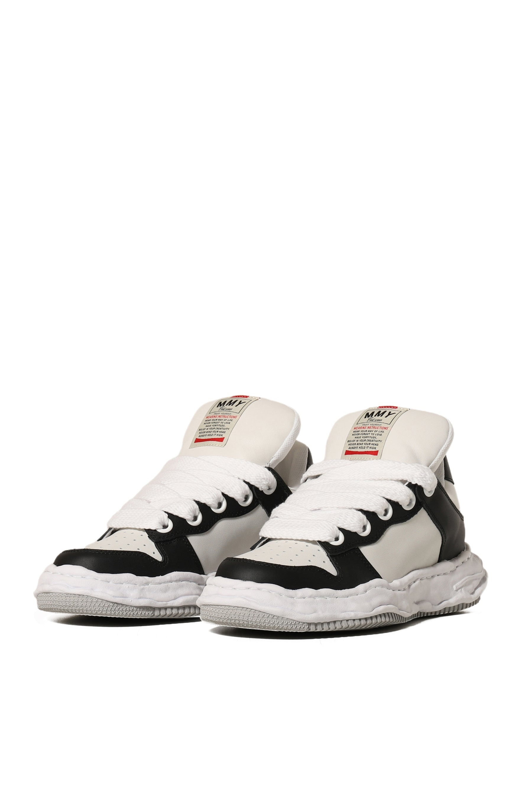 WAYNE LOW LEATHER PUFFER / BLK WHT - 6