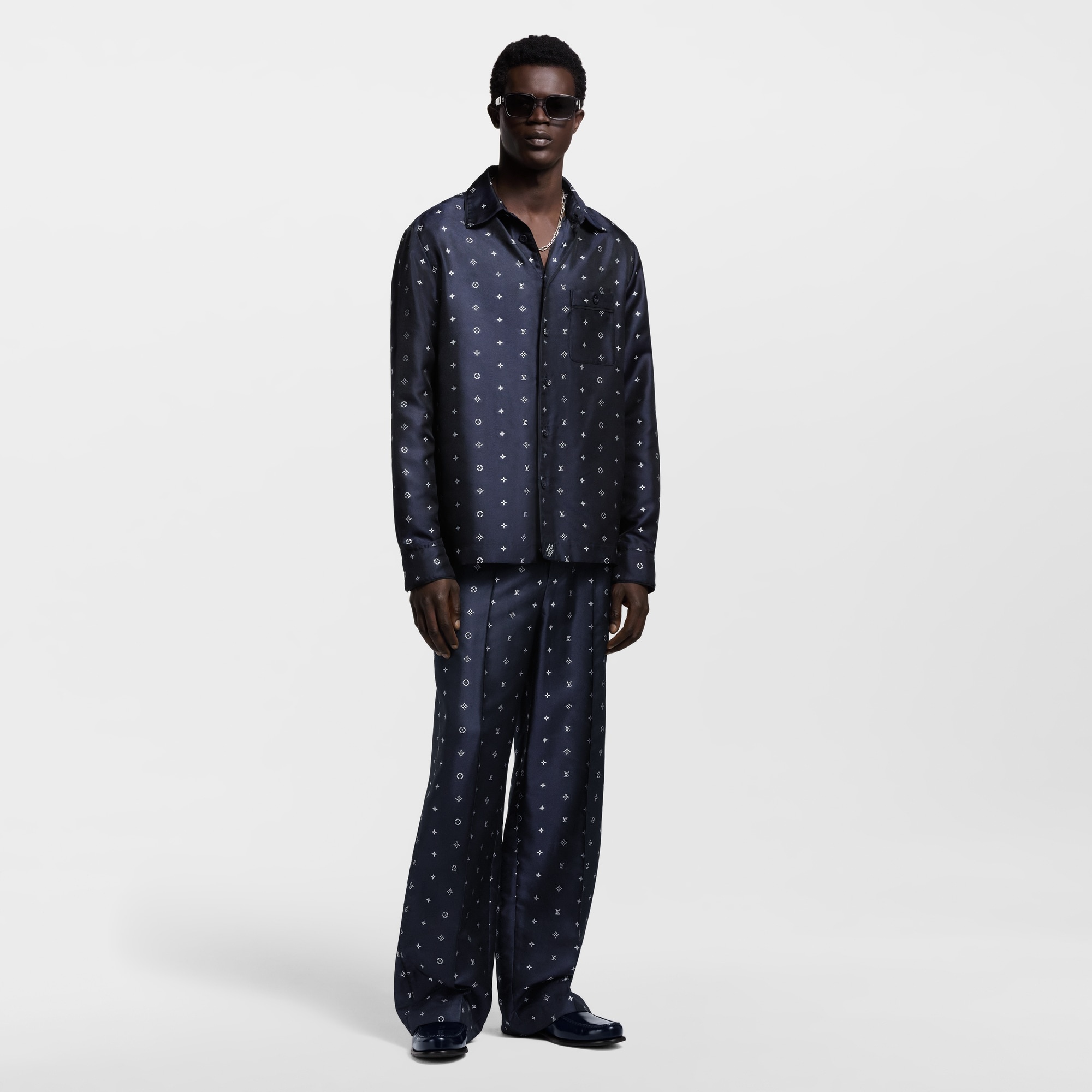 Monogram Silk Pajama Shirt - 6