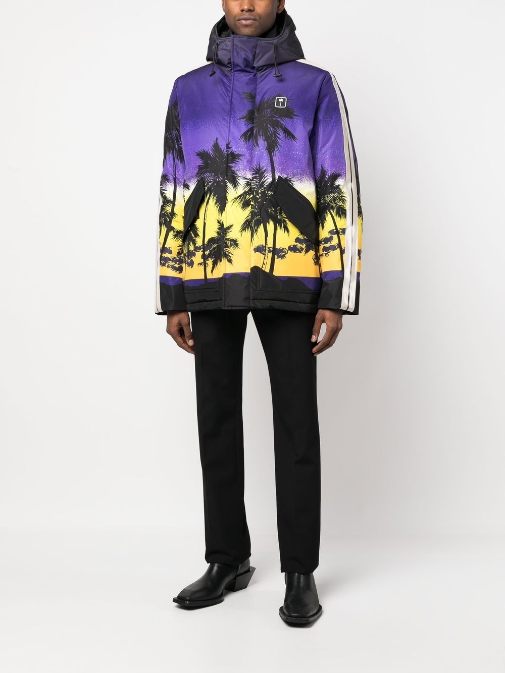 sunset-print hooded jacket - 2