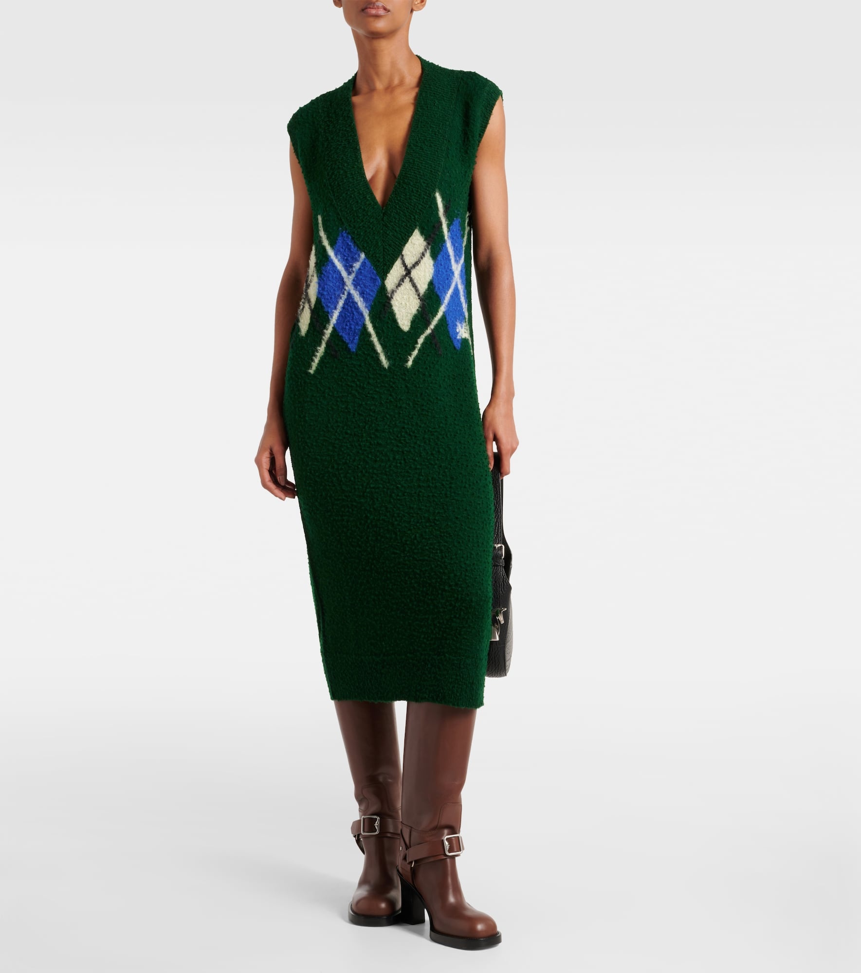 Argyle wool maxi dress - 2